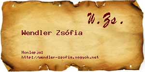 Wendler Zsófia névjegykártya
